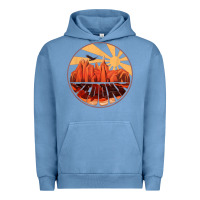 Pigment Pebble Blue Retro Vintage Sedona Arizona Hiking Sunset Dawn Gift Urban Hoodie - minhPixels