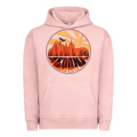 Pigment Salmon Retro Vintage Sedona Arizona Hiking Sunset Dawn Gift Urban Hoodie - minhPixels