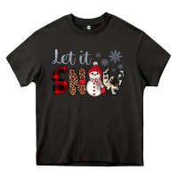Asphalt let it snow snowman Heavy Core Tee - JahusDesignShop