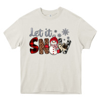 Cream let it snow snowman Heavy Core Tee - JahusDesignShop