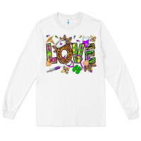 White Mardi Gras love Nurse Long Sleeve Tee - HowdyJamesFarm