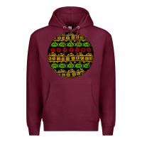 Burgundy african masks round earrings Premium Hoodie - BundleAndBundleShop