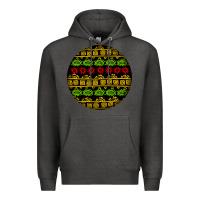 Charcoal Heather african masks round earrings Premium Hoodie - BundleAndBundleShop