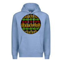 Colony Blue african masks round earrings Premium Hoodie - BundleAndBundleShop