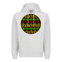 Dove Grey african masks round earrings Premium Hoodie - BundleAndBundleShop