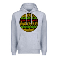 Heather Grey african masks round earrings Premium Hoodie - BundleAndBundleShop