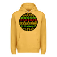 Mustard african masks round earrings Premium Hoodie - BundleAndBundleShop