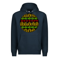 Navy african masks round earrings Premium Hoodie - BundleAndBundleShop