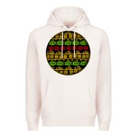 Pale Pink african masks round earrings Premium Hoodie - BundleAndBundleShop