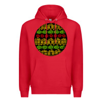 Red african masks round earrings Premium Hoodie - BundleAndBundleShop
