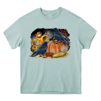 Arona Fall Background With Crow Heavy Core Tee - LillyAllenDesigns