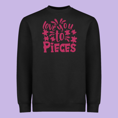 Love You To Pieces Heavyweight Sweatshirt Designed By Cowhidedigitalart
