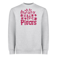Heather Grey love you to pieces Heavyweight Sweatshirt - CowhideDigitalArt