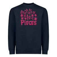 Navy love you to pieces Heavyweight Sweatshirt - CowhideDigitalArt