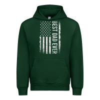 Forest Green Father's Day Best Dad Ever American Flag Urban Hoodie - minhPixels