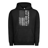 Pigment Black Father's Day Best Dad Ever American Flag Urban Hoodie - minhPixels