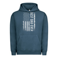 Pigment Midnight Navy Father's Day Best Dad Ever American Flag Urban Hoodie - minhPixels