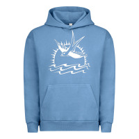 Pigment Pebble Blue Captain Jack Sparrow Tattoo WHITE Urban Hoodie - minhPixels