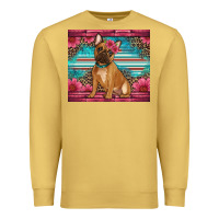Antique Gold french bulldog floral Premium Sweatshirt - Artiststas