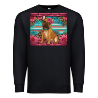 Black french bulldog floral Premium Sweatshirt - Artiststas