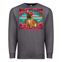 Charcoal Heather french bulldog floral Premium Sweatshirt - Artiststas