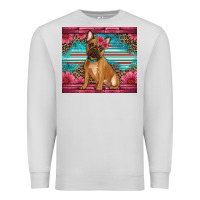 Dove Grey french bulldog floral Premium Sweatshirt - Artiststas