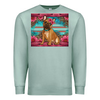 Seafoam french bulldog floral Premium Sweatshirt - Artiststas