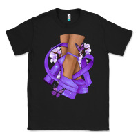 Black Cancer diva purple ribbon Classic Tee - NancyCooperArtShop