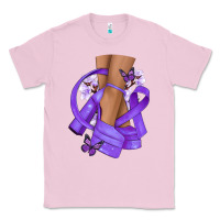 Bubblegum Pink Cancer diva purple ribbon Classic Tee - NancyCooperArtShop