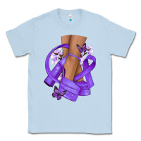 Dusty Blue Cancer diva purple ribbon Classic Tee - NancyCooperArtShop