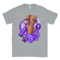 Heather Grey Cancer diva purple ribbon Classic Tee - NancyCooperArtShop