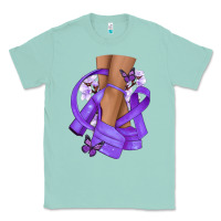 Seafoam Cancer diva purple ribbon Classic Tee - NancyCooperArtShop