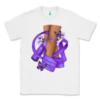 White Cancer diva purple ribbon Classic Tee - NancyCooperArtShop