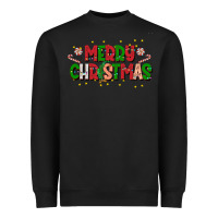 Black festive merry christmas greeting Heavyweight Sweatshirt - CowhideDigitalArt