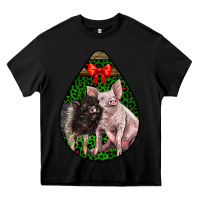 Black christmas pig Heavy Core Tee - LillyAllenDesigns