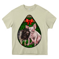 Mossy christmas pig Heavy Core Tee - LillyAllenDesigns
