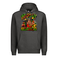 Charcoal Heather Steppin' into Juneteenth black girl sneakers Premium Hoodie - RanaPortraitStore