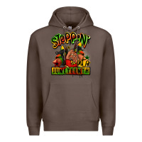 Coffee Steppin' into Juneteenth black girl sneakers Premium Hoodie - RanaPortraitStore