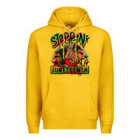 Lemon Steppin' into Juneteenth black girl sneakers Premium Hoodie - RanaPortraitStore
