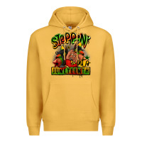 Steppin' Into Juneteenth Black Girl Sneakers Premium Hoodie | Teevron