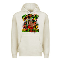 Oatmeal Heather Steppin' into Juneteenth black girl sneakers Premium Hoodie - RanaPortraitStore