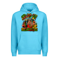 Ocean Blue Steppin' into Juneteenth black girl sneakers Premium Hoodie - RanaPortraitStore