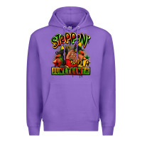 Purple Steppin' into Juneteenth black girl sneakers Premium Hoodie - RanaPortraitStore