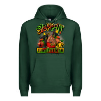 Sports Green Steppin' into Juneteenth black girl sneakers Premium Hoodie - RanaPortraitStore