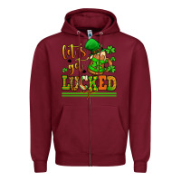 Burgundy lets get lucked up st patricks Zipper Hoodie - LillyAllenDesigns