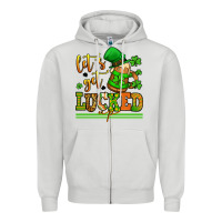 Dove Grey lets get lucked up st patricks Zipper Hoodie - LillyAllenDesigns