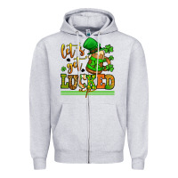 Heather Grey lets get lucked up st patricks Zipper Hoodie - LillyAllenDesigns