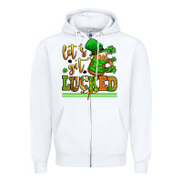 White lets get lucked up st patricks Zipper Hoodie - LillyAllenDesigns