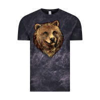 Cloud Black Grizzly Bear Head Vintage Tee - HowdyJamesFarm