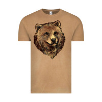 Vintage Camel Grizzly Bear Head Vintage Tee - HowdyJamesFarm